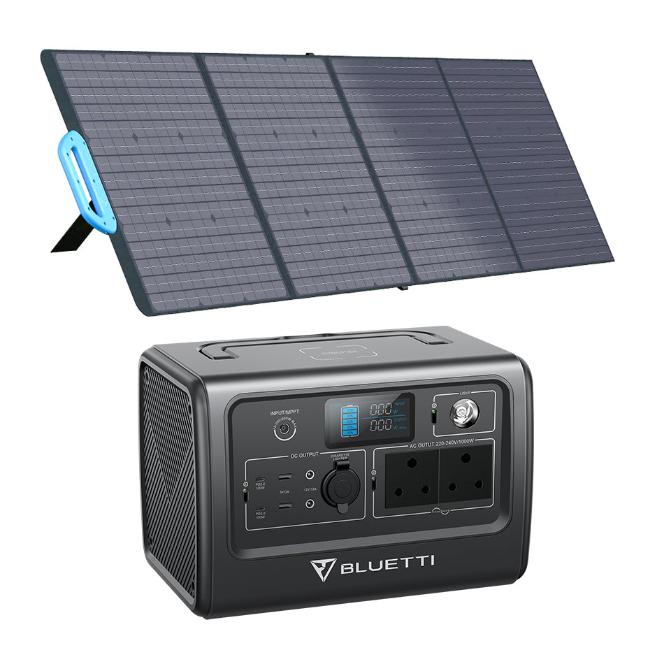 Off-grid solar kit: Bluetti EB70 solar generator + PV200 foldable solar  panel