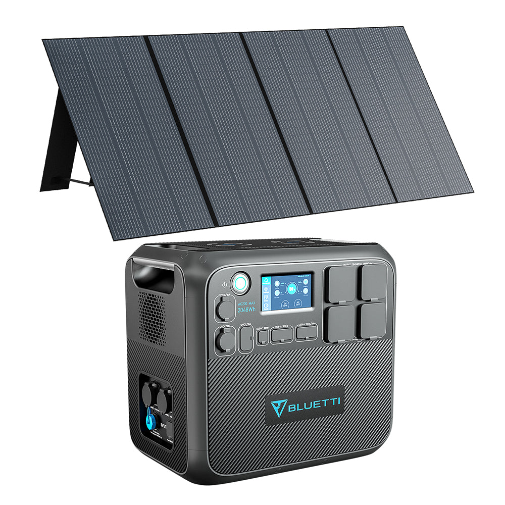  BLUETTI Solar Generator EB3A with PV120 Solar Panel Included,  268Wh Portable Power Station w/ 2 600W (1200W Surge) AC Outlets, LiFePO4  Battery Backup for Outdoor Camping, Trip, Power Outage 