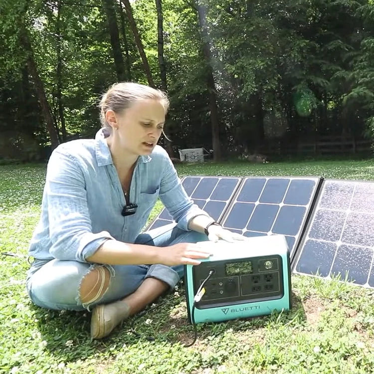 Générateur solaire portable BLUETTI 716Wh/1000W PS72 avec Panneau Solaire  PV200, batterie LiFePO4, centrale électrique pour camping,voyage,caravane