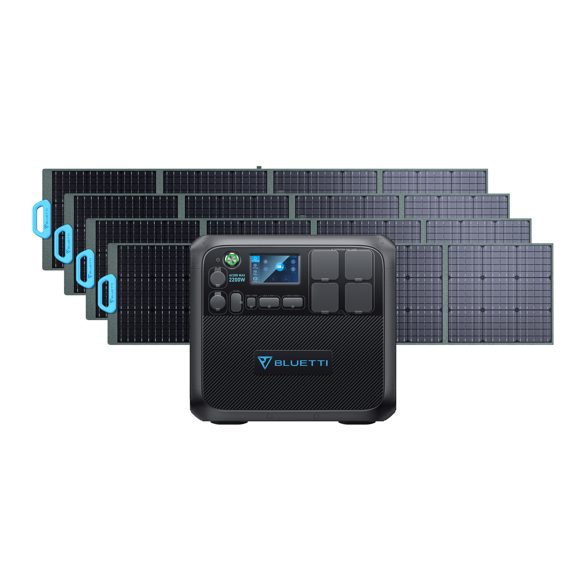 BLUETTI kit de Groupe Electrogène 2200W/2048Wh AC200MAX avec 200W Panneau  Solaire, Générateur solaire portable station